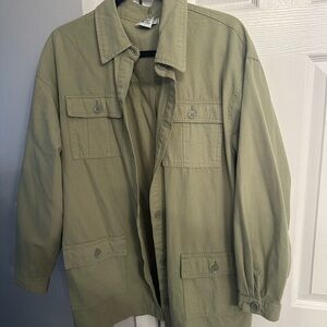 Oversized Princess Polly Sage Green Utility Jacket